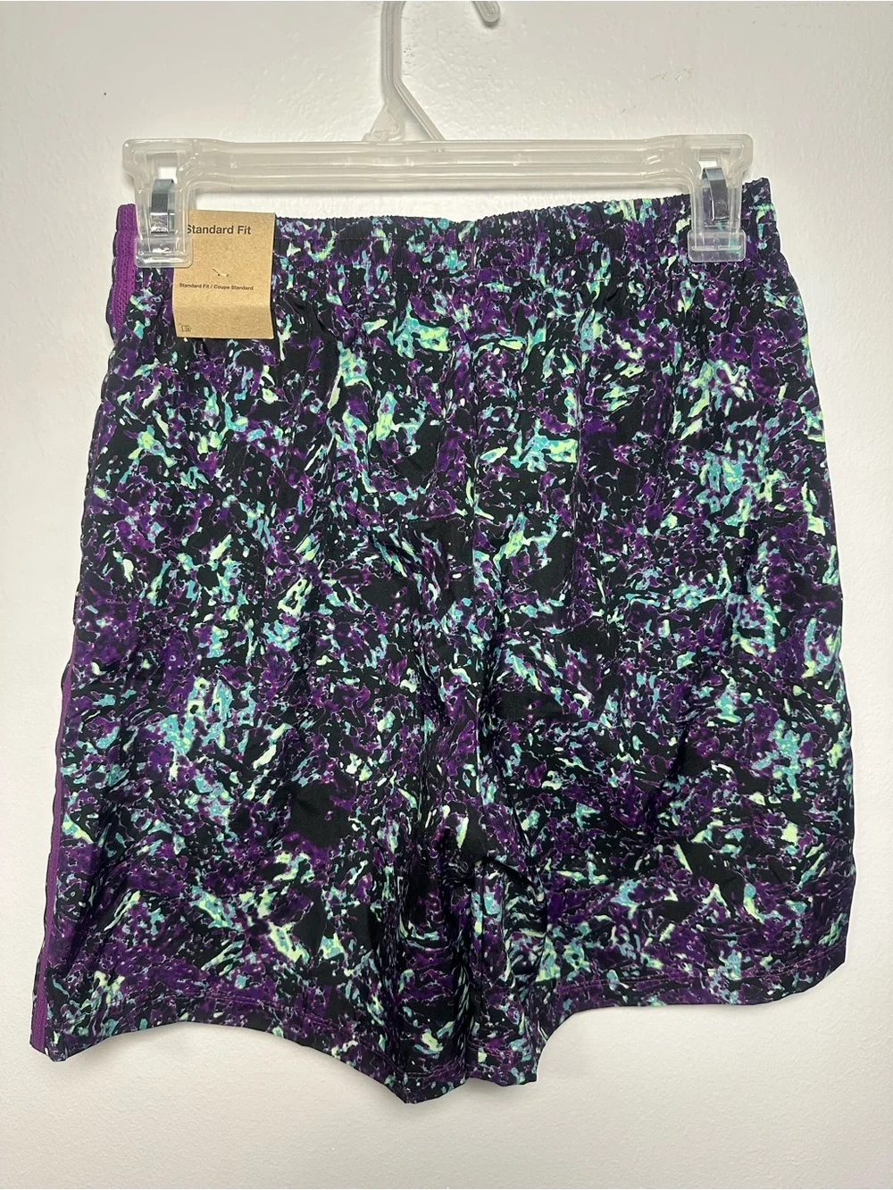 Nike Girls Abstract Print Athletic Shorts - Purple & Aqua Size Large 14-16 NWT